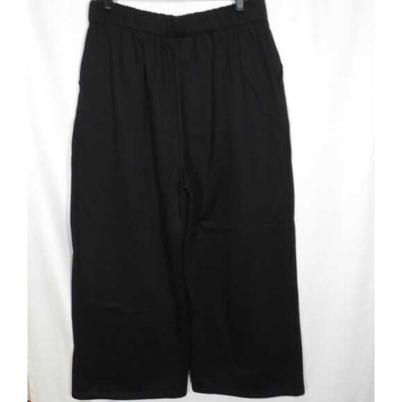 Halara Black Wide Leg Heavy Fleece Pull On Sweat Pants Size XL PETITE - Picture 6 of 9